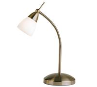 Loops Touch Dimmer Table Lamp Light Antique Brass & Glass Shade Classic Reading Task in Clear Loops Clear