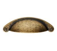 Loops Traditional Cup Pull Handle 104 X 26mm 64mm Fixing Centres Antique Brass