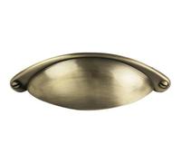 Loops Traditional Cup Pull Handle 104 X 26mm 64mm Fixing Centres Burnished Brass