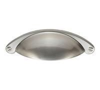 Loops Traditional Cup Pull Handle 104 X 26mm 64mm Fixing Centres Satin Nickel