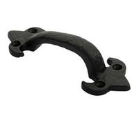 Loops Traditional Forged Iron Pull Handle 132 X 50mm Black Antique Door Handle
