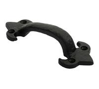 Loops Traditional Forged Iron Pull Handle 132 x 50mm Black Antique Door Handle Loops Black