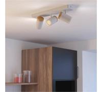Loops Triple Ceiling Spotlight in White & Brown - LED Bathroom Lighting Loops Multicolor