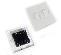 Loops Triple White Wall Light Switch - 3 Gang 2 Way - UK 240V 10A Lamp Outlet Face Plate