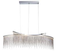 Loops Twin Ceiling Pendant Light Fitting - Chrome Plate & Silver Waterfall Chains in Metallics Loops Metallics