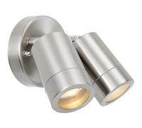 Loops Twin Light Adjustable Spotlight - 2 x 7W LED GU10 - Marine Grade Stainless Steel in Metallics Loops Metallics