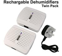 Loops Twin Pack (2x) Rechargeable & Re-usable Portable Moisture Absorbing Dehumidifier - Perfect for Removing Damp & Condensation from Homes, Caravans, Cars, Storage Units | Prevents Mould & Mildew