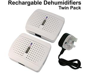 Loops Twin Pack (2x) Rechargeable & Re-usable Portable Moisture Absorbing Dehumidifier - Perfect for Removing Damp & Condensation from Homes, Caravans, Cars, Storage Units | Prevents Mould & Mildew