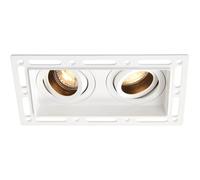 Loops Twin Trimless Plaster-In Downlight - 2 x 50W GU10 Reflector LED - Matt White Loops White