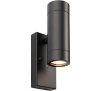 Loops Twin Up & Down IP44 Wall Light - Photocell Sensor - 2 x 7W GU10 LED - Matt Black Loops Black