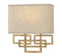 Loops Twin Wall Light 1920's Style Glass Opaque Shades Brushed Bronze LED E14 60W in Clear Loops Clear