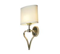Loops Twin Wall Light Heart Shaped Frame White Shade French Gold LED G9 3.5W Loops White