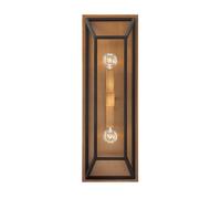 Loops Twin Wall Light Industrial Style Cage Design Without Glass Bronze LED E14 60W in Clear Loops Clear