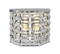 Loops Twin Wall Light Sconce Highly Polished Nickel Finish LED E27 60W Bulb in Metallics Loops Metallics