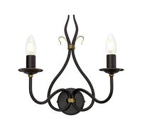 Loops Twin Wall Light Sconce Wrought Iron Embellished with Gold Rust/Gold LED E14 60W Loops Multicolor