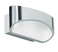 Loops Unique LED Wall Light Warm White Modern Gloss Chrome Loop Up & Down Bedside Lamp Loops White