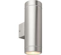 Loops Up & Down Twin Outdoor IP44 Wall Light - 2 x 7W GU10 LED - Brushed Steel in Metallics Loops Metallics