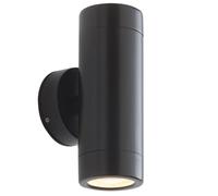 Loops Up & Down Twin Outdoor IP65 Wall Light - 2 x 7W LED GU10 - Satin Black Loops Black