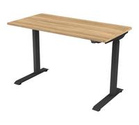 Loops Versatile 1200 X 600mm Electric Standing Desk In Black And Oak - Height Adjustable For Comfort And Productivity