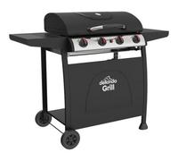 4 Burner Gas BBQ Grill & Ignition - Portable Garden Cooking - Easy Clean Bucket