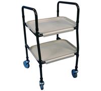 Loops Versatile Height Adjustable Meal Trolley With Clip-On Trays And Sturdy Tubular Steel Frame
