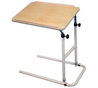 Loops Versatile Height Adjustable Overbed Table With Beech Top - Ideal For Bedside Use