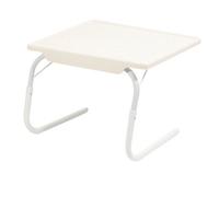 Loops Versatile Portable White Bed Table For Reading, Writing, And Eating - Adjustable Laptop Bed Tray