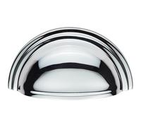 Loops Victorian Cup Pull Handle Polished Chrome 92 x 46mm 76mm Fixing Centres Loops Multicolor