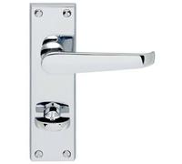 Loops Victorian Flat Lever on Bathroom Backplate Handle 150 x 42mm Polished Chrome Loops Multicolor