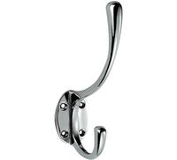 Loops Victorian Hat & Coat Hook on Oval Backplate 64mm Projection Polished Chrome Loops Multicolor