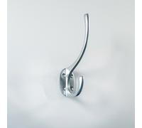 Loops Victorian Hat & Coat Hook on Oval Backplate 64mm Projection Satin Chrome Loops Multicolor