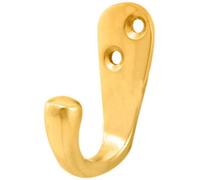 Loops Victorian Oval Single Robe Coat Hook - Wall Mounted Gown Holder Polished Brass