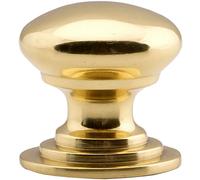 Loops Victorian Round Cupboard Door Knob 38mm Dia Polished Brass Cabinet Handle in Metallics Loops Metallics