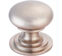 Loops Victorian Round Cupboard Door Knob 38mm Dia Satin Nickel Cabinet Handle