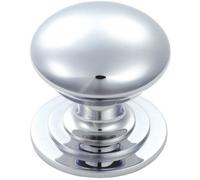 Loops Victorian Round Cupboard Door Knob 50mm Dia Polished Chrome Cabinet Handle