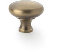 Loops Victorian Round Door Knob - Antique Brass 38mm - Kitchen Cabinet Pull Handle