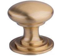 Loops Victorian Tiered Door Knob - 32mm Satin Brass Cabinet Pull Handle Round Rose