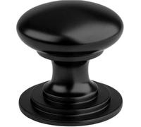 Loops Victorian Tiered Door Knob - 42mm Matt Black Cabinet Pull Handle Round Rose