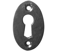 Loops Vintage 50mm Black Oval Escutcheon For Doors And Cabinets - Key Hole Cover
