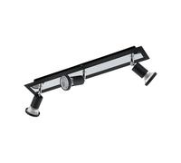 Loops Wall Ceiling 3 Spot Light Colour Black Chrome Shade & Back Plate Bulb GU10 3x5W Loops Black
