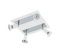 Loops Wall Ceiling 4 Spot Light Colour White Chrome Shade & Back Plate Bulb GU10 4x5W Loops White