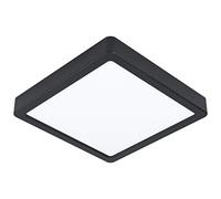 Loops Wall/Ceiling Light - Black 210mm Square Surface Mounted - 16.5W LED 3000K - Decorative Interior Bulkhead Corridor Mounted Slim Profile