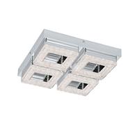 Loops Wall Flush Ceiling Light Chrome Shade Chrome Clear Plastic Crystal Bulb LED 4x4W Loops Multicolor