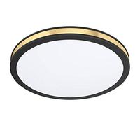 Loops Wall/Flush Ceiling Light-Colour Black-Shade White Gold-Plastic-Bulb LED-12W - Indoor Lounge Dining Hallway Mounted Sconce Modern Feature