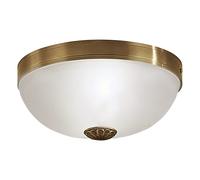 Loops Wall Flush Ceiling Light Colour Bronzed Shade White Satin Glass Bulb E27 2x60W Loops White