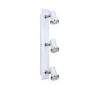 Loops Wall Flush Ceiling Light IP44 Bathroom Colour White Chrome Bulb GU10 3x3.3W Incl Loops White