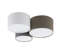 Loops Wall Flush Ceiling Light White Anthracite Brown White Grey Fabric Bulb E27 3x60W Loops White