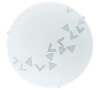 Loops Wall Flush Ceiling Light White Shade Traingle Design Satin Glass Bulb E27 1x60W Loops White