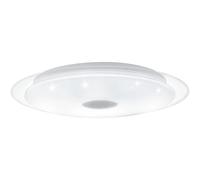 Loops Wall Flush Ceiling Light White Shade White Chrome Plastic Crystal Effect LED 36W Loops White