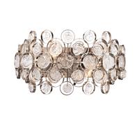 Loops Wall Light Bright Nickel Plate & Clear Glass 2 x 40W E14 Dimmable in Metallics Loops Metallics